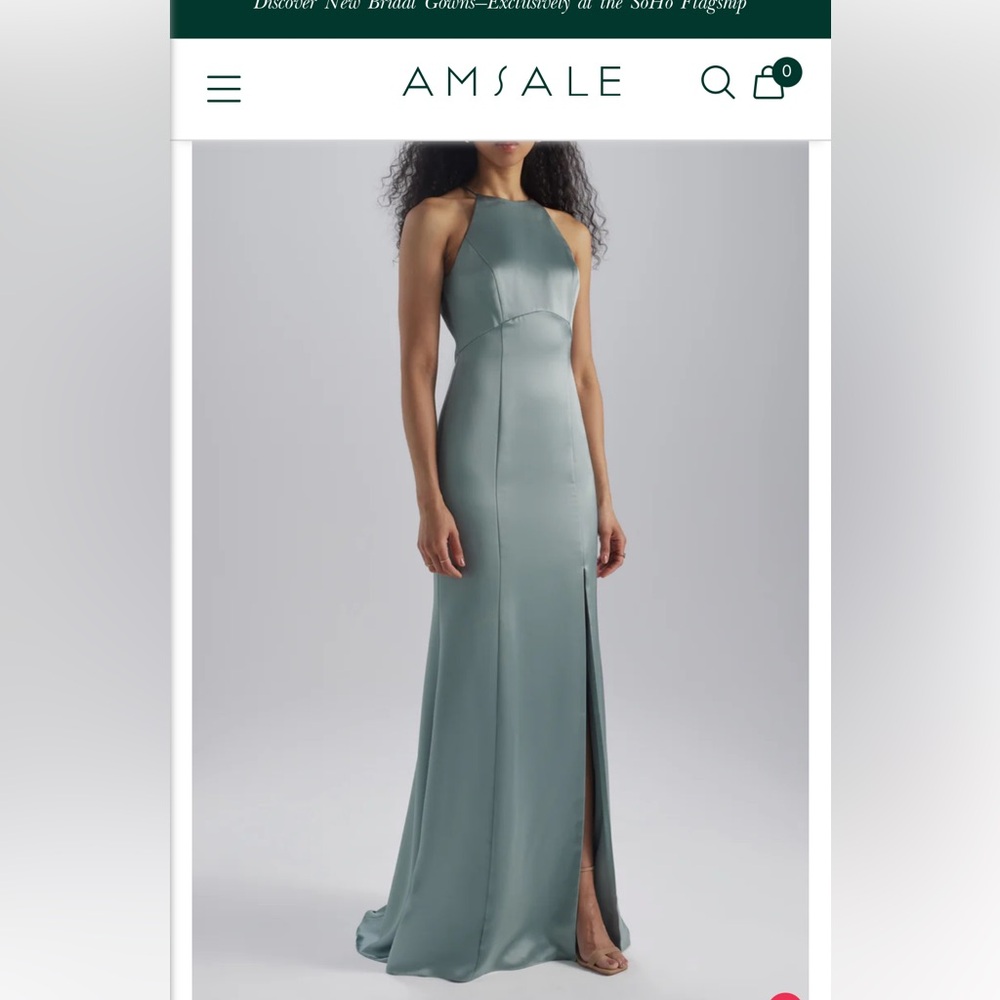 Amsale Imani Dress - color jade - Picture 3 of 6